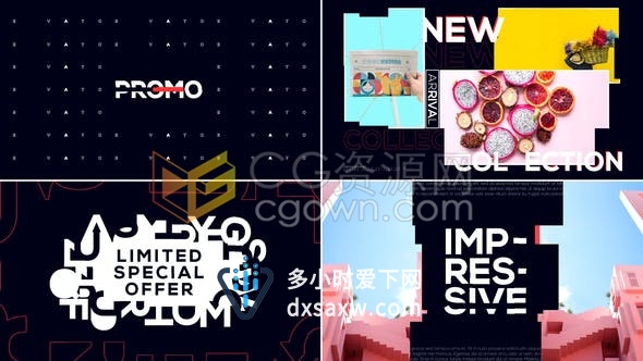 Fashion活动视频宣传社交媒体开幕会议介绍广告片头动画制作-AE模板