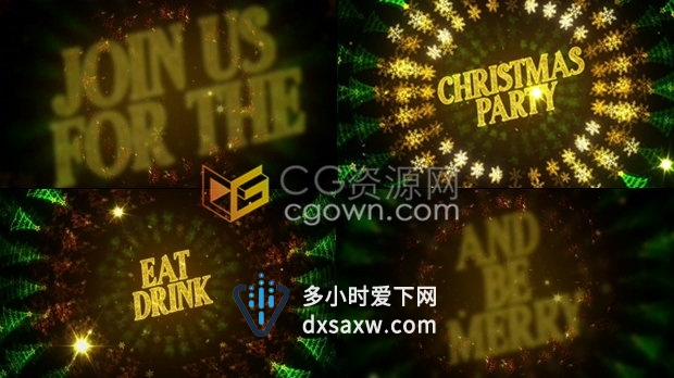 圣诞节日联谊活动晚会邀请派对请柬冬季祝福节日快乐视频片头-AE模板下载