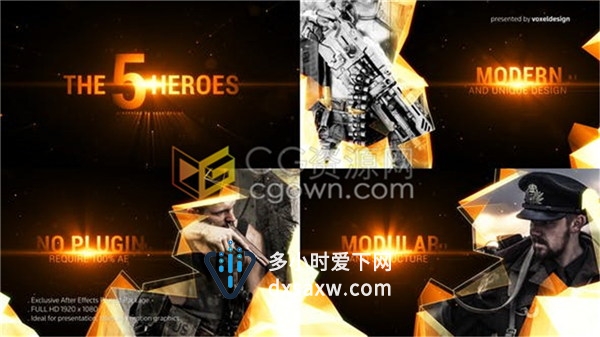 科技电影预告片或游戏宣传片大气光效标题文字特效动画-AE模板下载