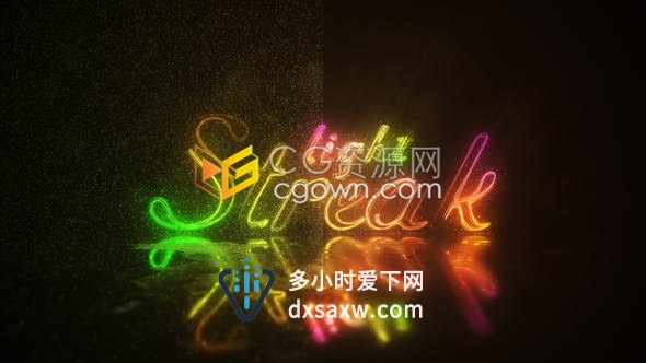 4K超高清彩色粒子光线描边LOGO标志片头动画-AE模板下载