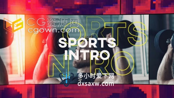 运动介绍动态训练文字标题闪现超燃体育宣传片-AE模板下载