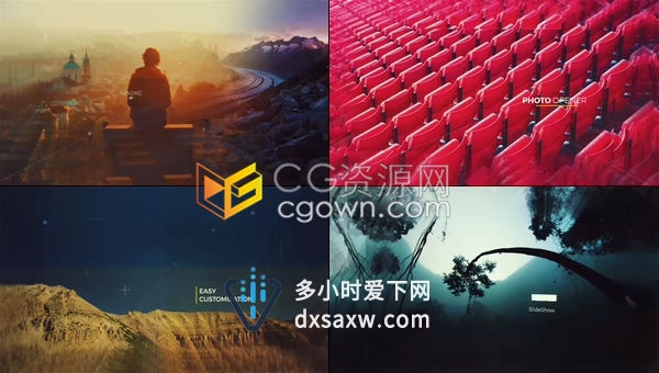 像素分层视差特效电影标题预告片婚礼开场视频相册-AE模板下载
