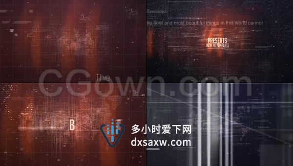 HUD网络世界地图5G时代点线粒子信号科技感故障特效预告片-AE模板下载
