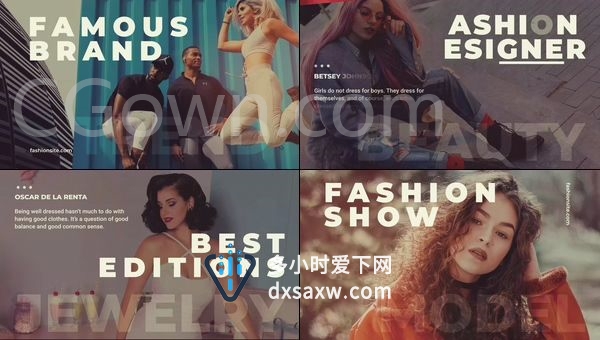 时尚促销幻灯片时装周舞蹈表演魅力个人写真创意宣传包装视频-AE模板