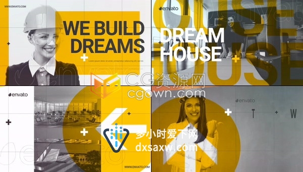 专业的现代建筑公司房地产开发代理商宣传片建筑物质量技术流程展示-AE模板