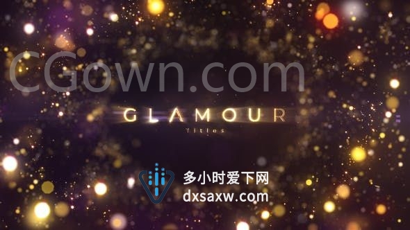 时尚魅力五彩豪华黄金粒子演示闪光标题动画-AE模板免费下载