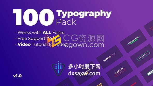AE模板下载100款视频字幕条设计时尚商务动态文字标题动画效果