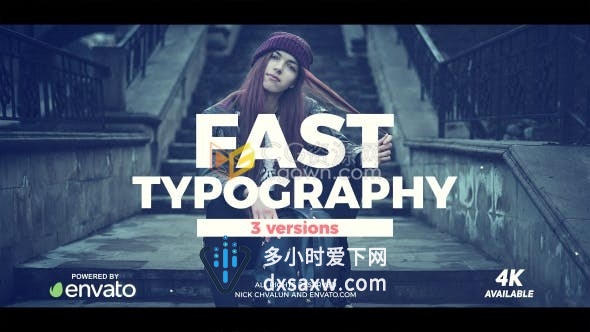 炫酷动感快速文字动画现代宣传片头动态跺脚节奏图文效果视频-AE模板下载