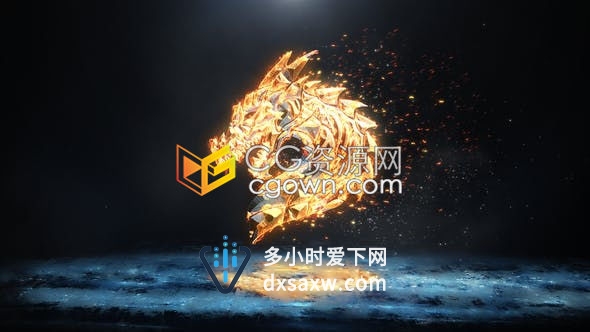 冰冷冻结演变炙热火焰火花粒子特效裂纹标志LOGO动画-AE模板