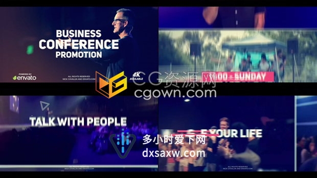 商业峰会演示事件宣传片头会议专访企业研讨会演讲讲座开场白-AE模板下载