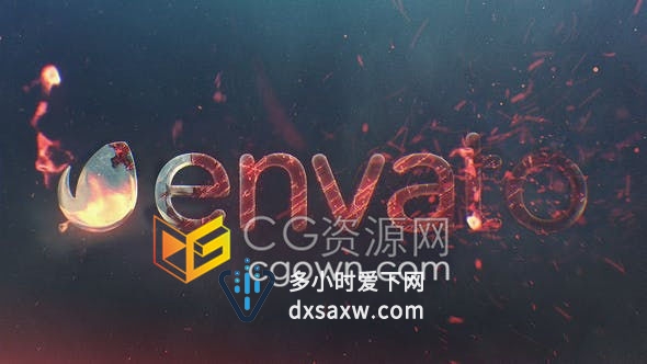 火焰燃烧烟雾缭绕热量喷发标志LOGO片头动画-AE模板下载