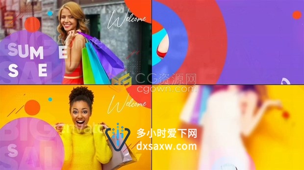 PR预设AE模板时尚购物宣传片换季清仓大甩卖门店广告购物推广介绍视频