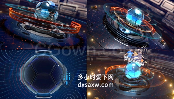 三维足球体育运动广播新闻栏目赛事栏目包装-AE模板下载