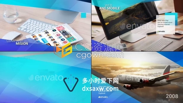 现代企业介绍产品服务业务演示简洁明快风格公司宣传包装-AE模板下载