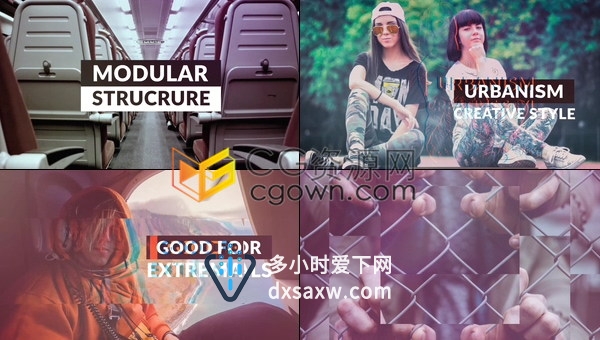 动感活力极限现代时尚宣传幻灯片图文动画介绍视频效果制作-AE模板下载
