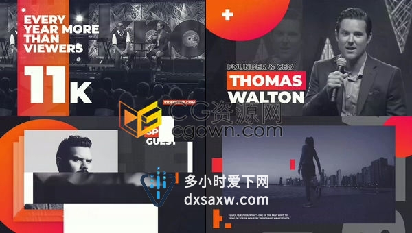 商务会议企业活动展览开幕演讲座谈峰会企业研讨会宣传片-AE模板下载
