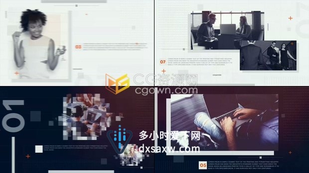 AE模板下载制作明亮与黑酷2种颜色风格公司时间线宣传片图文介绍视频动画