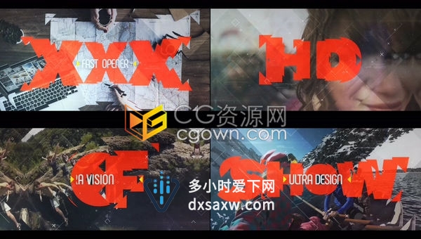 动态快速现代视差菱形效果图形骤变宣传演示动画-AE模板下载