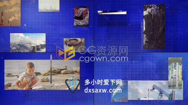 污染记录片环境污染照片介绍新闻报道宣传视频幻灯片制作-AE模板下载
