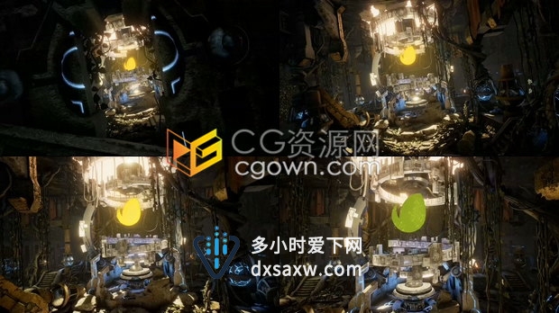 未来高科技金属机器人内部场景介绍LOGO动画片头视频-AE模板