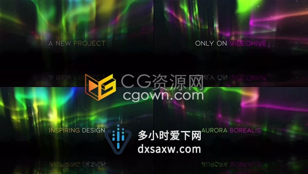 唯美浪漫五彩极光粒子动画效果电影标题预告片片头片尾字幕-AE模板下载
