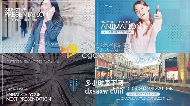 现代三维立体翻转展示商业公司宣传幻灯片时尚活动预告片-AE模板