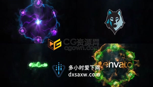 散景效果神奇维度魔法石演绎粒子标志LOGO片头-AE模板下载