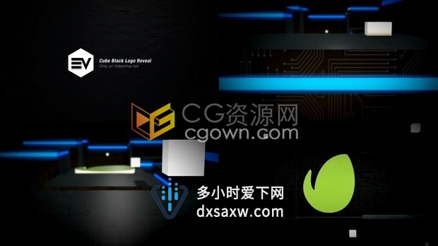 科技感现代3D立方体标志LOGO露出展示片头-AE模板下载