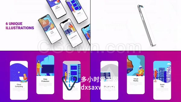 手机演示APP互动社交页面设计现代科技宣传片-AE模板下载