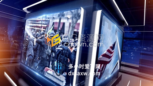 每日简讯快速播报简短新闻频道包装片头-AE模板下载