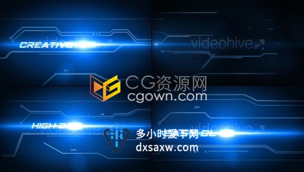 三维发光电路板演绎数字科技企业商业介绍开场动画-AE模板下载