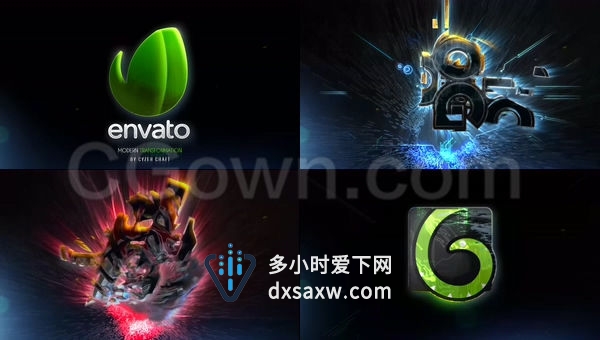 置换变形高科技标识电脑游戏数字娱乐品牌LOGO故障转换效果宣传-AE模板