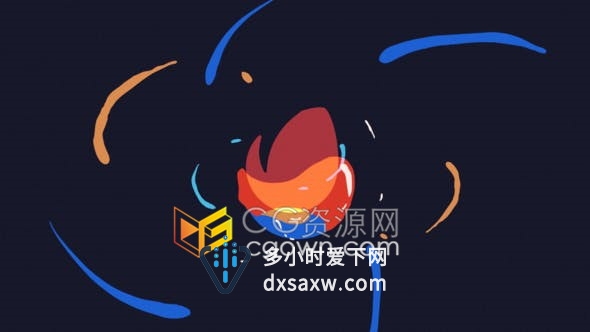 AE模板-时尚多彩手绘动画简短甜美有趣卡通液体标志儿童电视节目开场片头