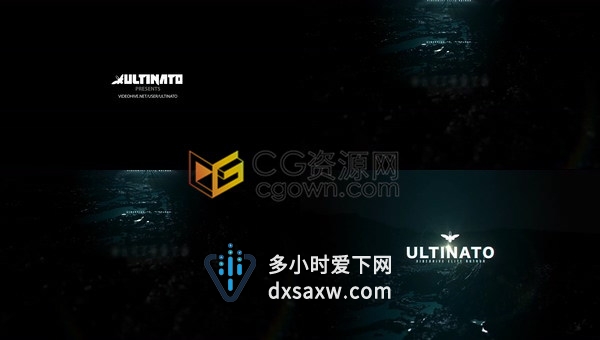 三维黑暗星际太空场景闪亮LOGO展示片头动画-AE模板下载