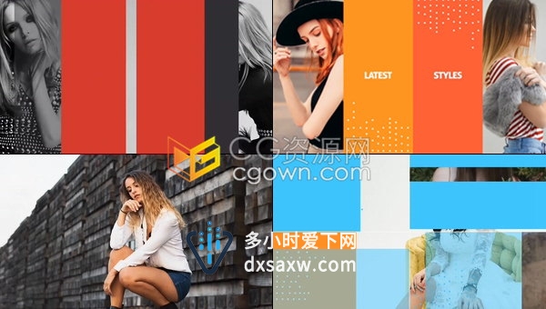 活力四射优雅时尚先锋模特现代开场视频片头制作-AE模板下载