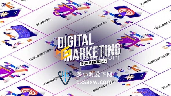AE模板市场营销概念MG图形高品质动画解释视频元素制作