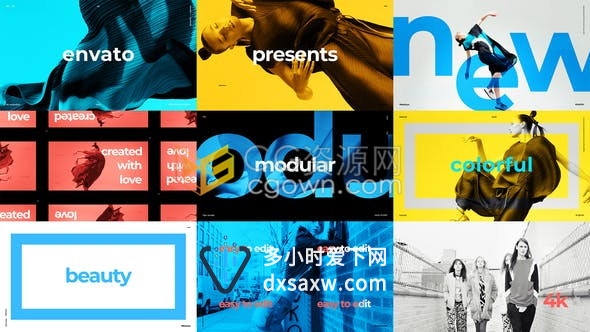 抽象动态动感文字时尚视频片头活动短片宣传动画效果-AE模板下载