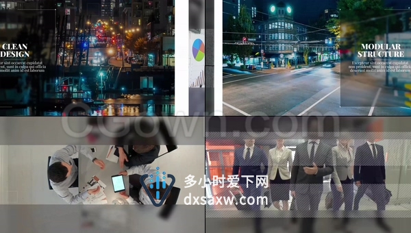 设计时尚动画优雅线条简单现代过渡效果商务开场演示企业公司宣传片-AE模板