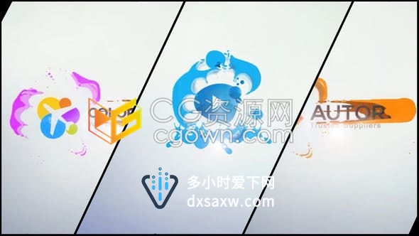 AE模板-风格化液体圆形旋转喷溅效果公司品牌LOGO标志片头动画
