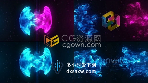 流动水母粒子爆炸漩涡拖尾特效演绎LOGO片头视频动画效果-AE模板下载