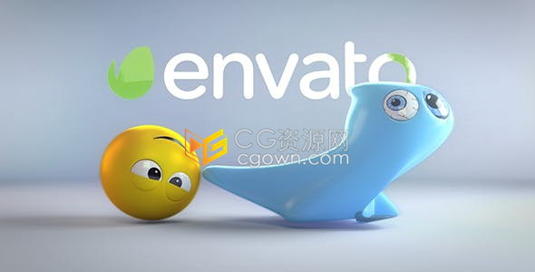 3D可爱表情搞笑人物角色动画演绎LOGO视频片头效果制作-AE模板下载