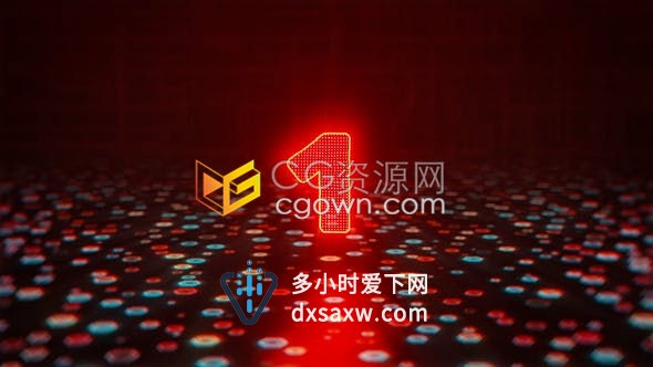 AE模板-科技Glitch故障标识数字倒计时LOGO平滑动画开场白