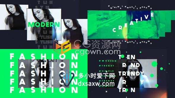 AE模板时尚视频博客动感节奏魅力模特视频介绍宣传新品服装花絮