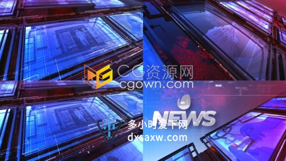 突发新闻电视频道广播设计视频片头专栏介绍新冠肺炎疫情情况-AE模板