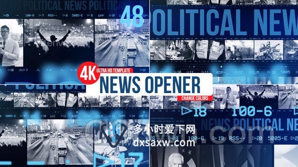 超高清4K新闻广播电视节目演播室包装体育赛事天气预报-AE模板