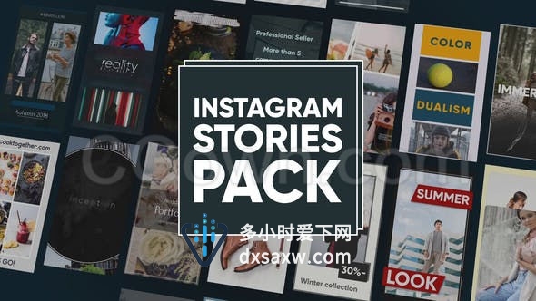 instagram简约视频相册作品集时尚宣传故事包-AE模板下载