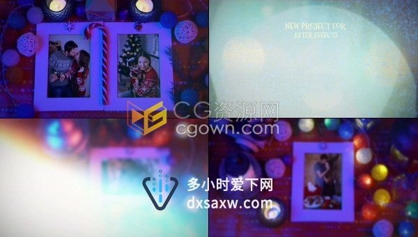 Christmas相册回忆圣诞节新年照片动画冬天风格视频相册幻灯片-AE模板下载