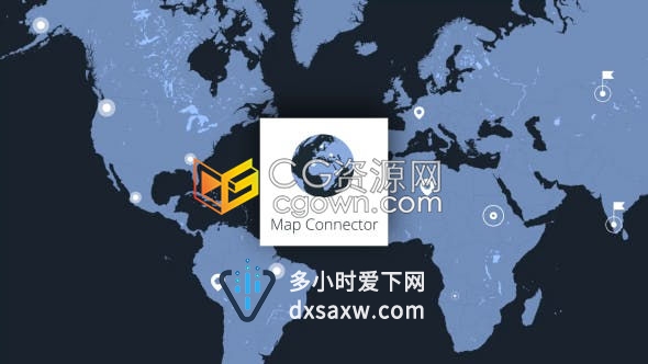 地图连接器飞行路径路线跟踪缩放信息图地图信息完美工具包-AE模板