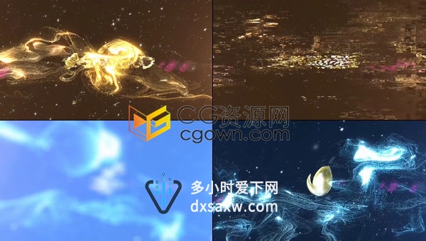 大气奢华耀斑炫丽粒子拖尾条纹LOGO展示片头动画-AE模板下载