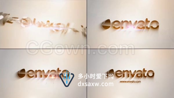 简单时尚光学耀斑清新明亮企业标志翻转LOGO展示-AE模板下载